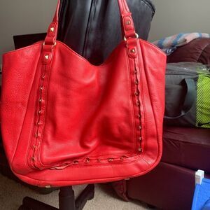 Vince Camuto Genuine Leather Red Bag‎ Purse Tote
